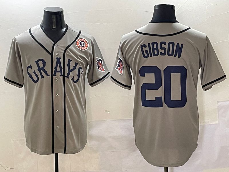Men Detroit Tigers #20 Gibson Grey Joint Name Game Nike 2025 MLB Jersey style 11->detroit tigers->MLB Jersey